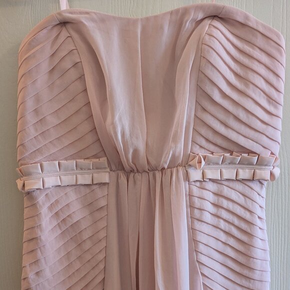 BCBGeneration Strapless Pink Pleated Short Cocktail Party Dress Size 10 - Picture 1 of 4